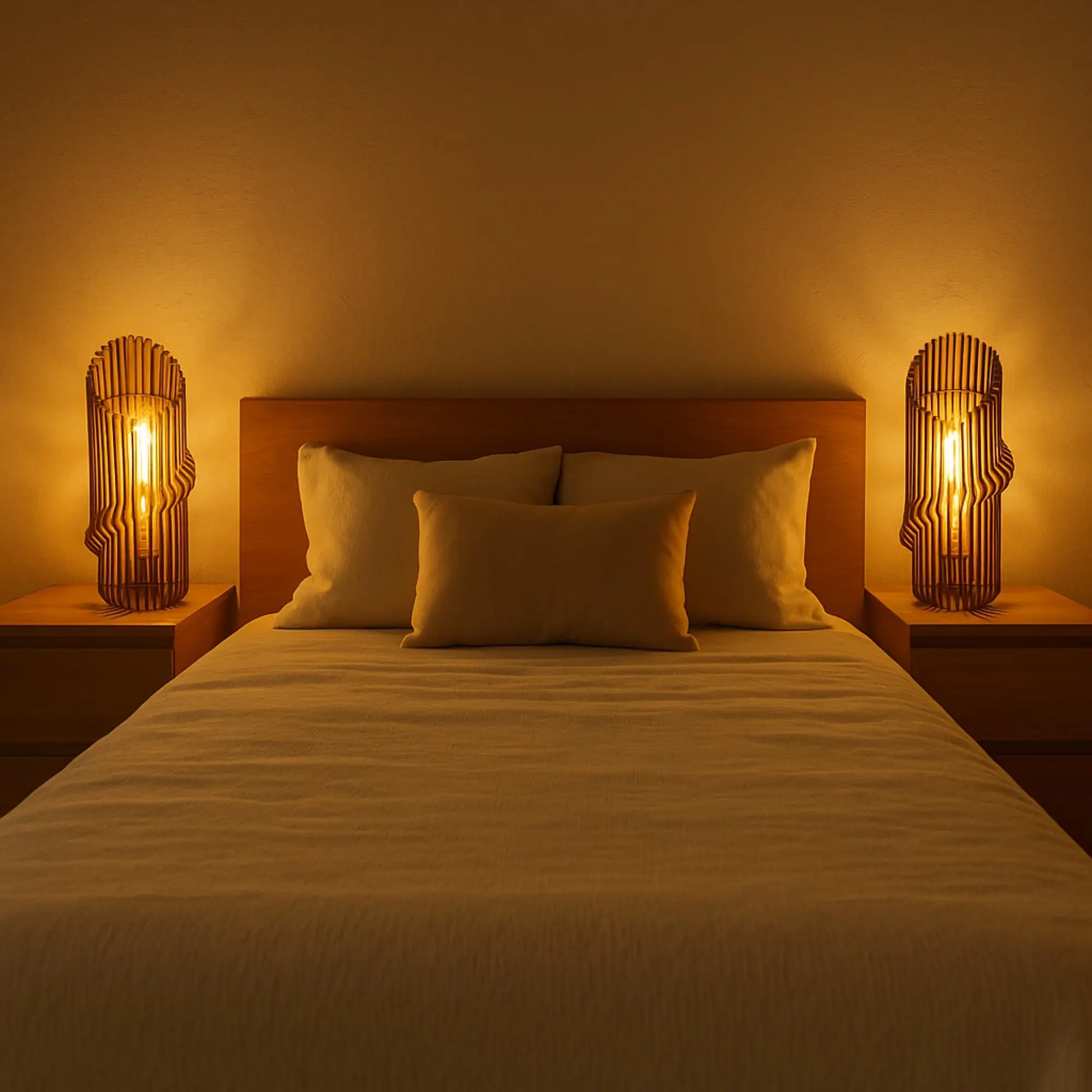 Lampe de chevet moderne – Duo courbes lumineuses – vue 2