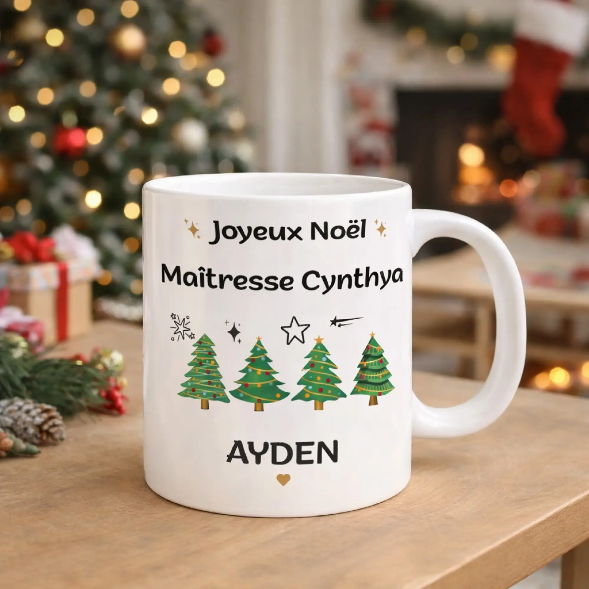 Mug personnalisé – Joyeux Noël Maîtresse